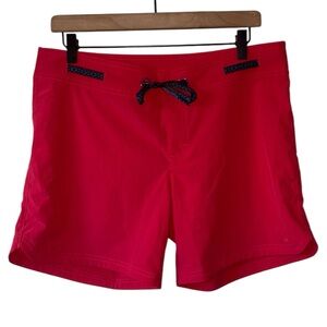 Prana Pink and Red Swim Shorts with Drawstring Waist